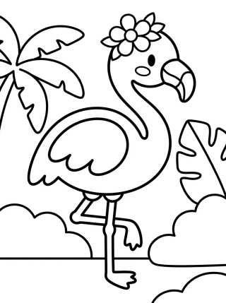 Desenho de Flamenco Amigable para colorir e imprimir grátis