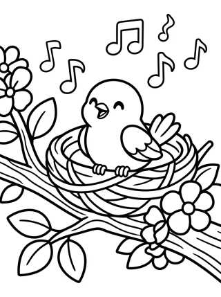 Desenho de Pajarito en el Nido para colorir e imprimir grátis