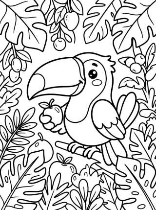 Desenho de Tucán de Pico Grande para colorir e imprimir grátis