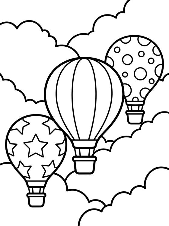 Desenho de Festival de Globos Aerostáticos en las Nubes para colorir e imprimir grátis