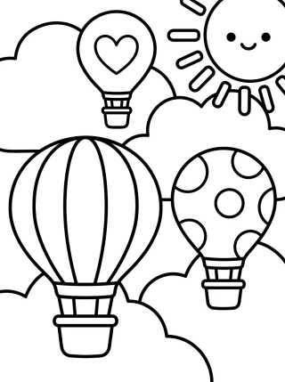 Desenho de Festival de Globos en las Nubes para colorir e imprimir grátis