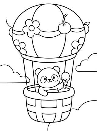 Desenho de Pandita Viajero en Globo para colorir e imprimir grátis