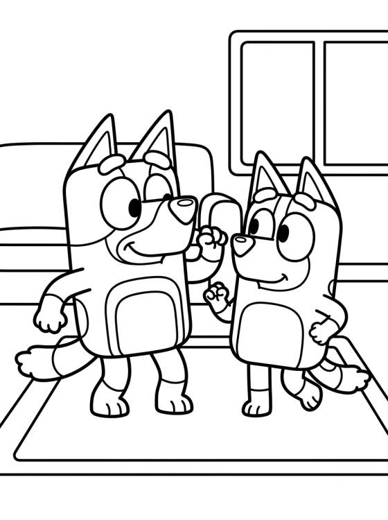 Desenho de Bandit e Chilli Bailando para colorir e imprimir grátis