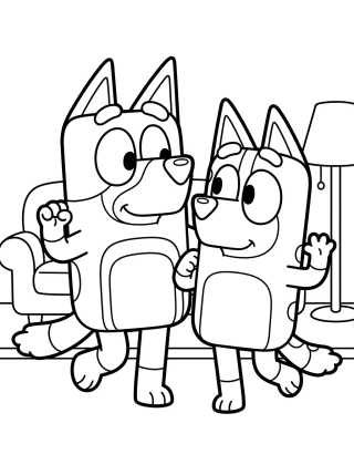Desenho de Bandit y Chilli Bailando para colorir e imprimir grátis