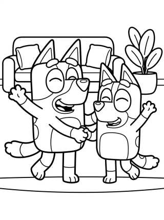 Desenho de Bandit y Chilli Bailando para colorir e imprimir grátis