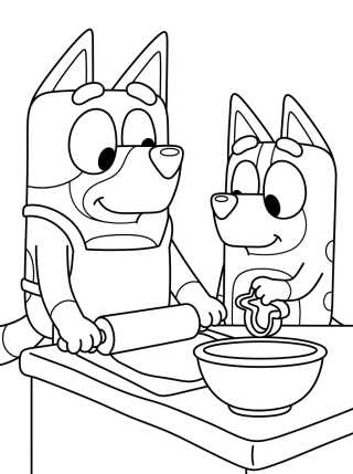 Desenho de Bandit y Chilli en la Cocina para colorir e imprimir grátis