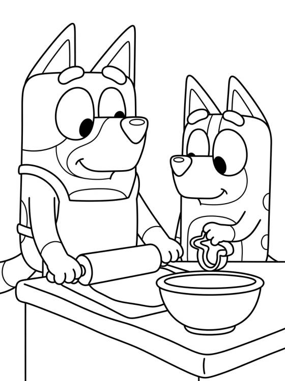 Desenho de Bandit y Chilli en la Cocina para colorir e imprimir grátis