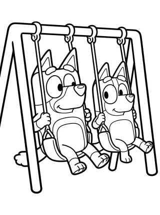 Desenho de Bandit y Chilli en el Parque para colorir e imprimir grátis