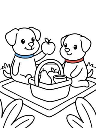 Desenho de Picnic de Bandit y Chilli para colorir e imprimir grátis