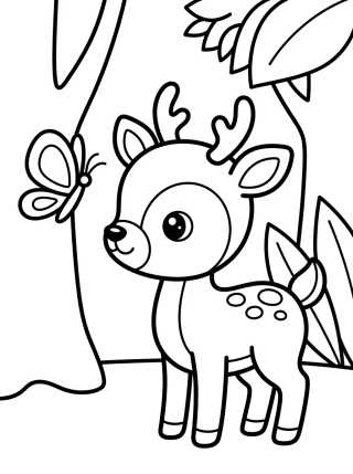 Desenho de Cervatillo en el Bosque para colorir e imprimir grátis