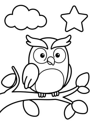 Desenho de Lechucita en la Rama para colorir e imprimir grátis