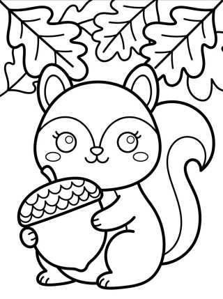 Desenho de Ardillita con Bellota para colorir e imprimir grátis