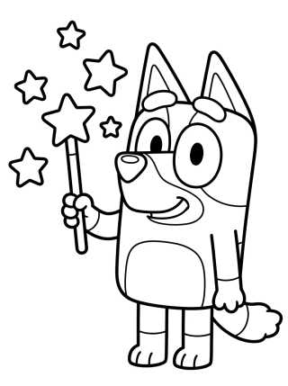 Desenho de Bingo Jugando con su Varita Mágica para colorir e imprimir grátis