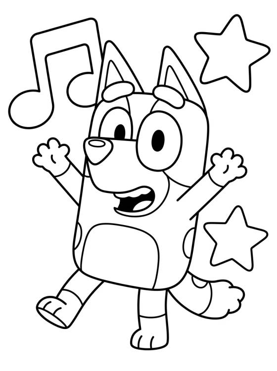 Desenho de Bingo Bailando Feliz para colorir e imprimir grátis