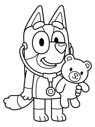 Desenho de Bingo Jugando a la Doctora para colorir e imprimir grátis