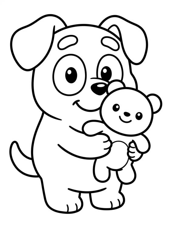 Desenho de Bingo con su Osito de Peluche para colorir e imprimir grátis