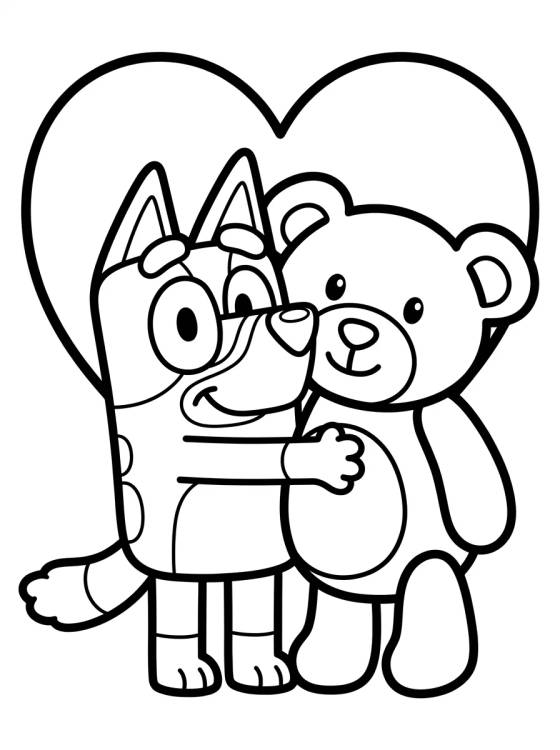 Desenho de Bingo con su Osito de Peluche para colorir e imprimir grátis
