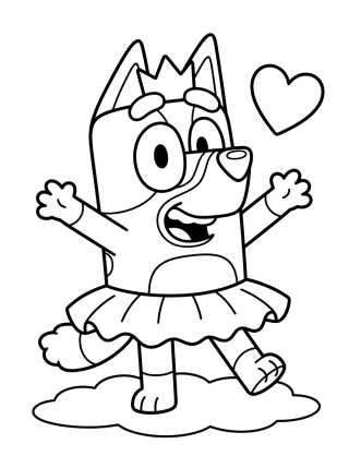 Desenho de Bingo Bailando con Tutú para colorir e imprimir grátis