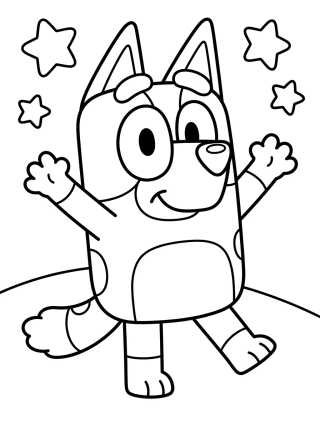 Desenho de Bingo Bailando Feliz para colorir e imprimir grátis