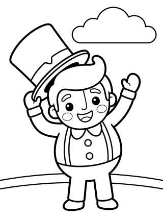 Desenho de Bita Saludando con su Sombrero para colorir e imprimir grátis
