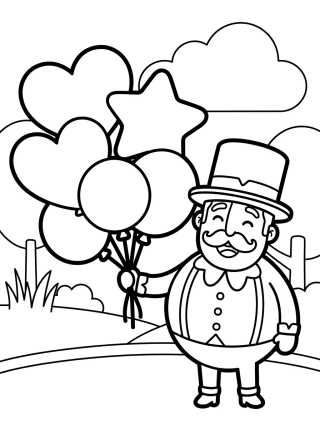 Desenho de Bita con Globos de Fiesta para colorir e imprimir grátis