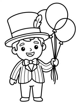 Desenho de Bita con Chistera y Globos para colorir e imprimir grátis