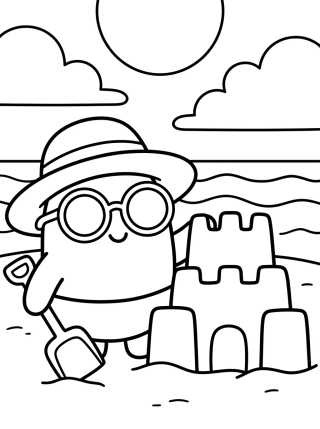 Desenho de Bita de Vacaciones en la Playa para colorir e imprimir grátis