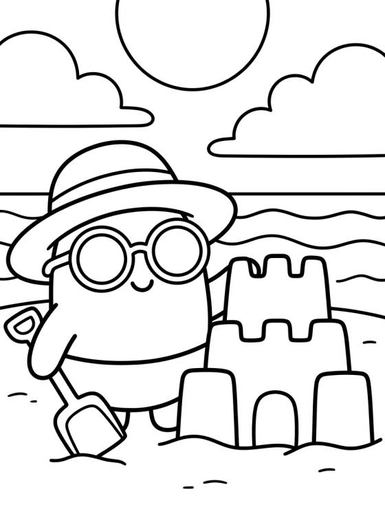 Desenho de Bita de Vacaciones en la Playa para colorir e imprimir grátis