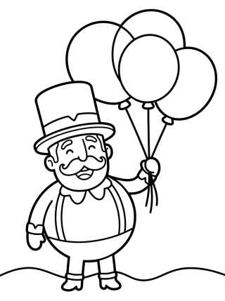 Desenho de Bita Sosteniendo Globos para colorir e imprimir grátis