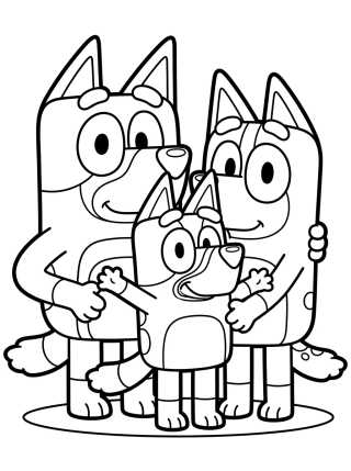 Desenho de Bluey y la Familia Heeler para colorir e imprimir grátis