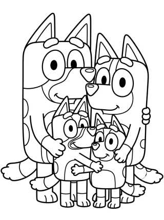 Desenho de Familia Heeler Completa para colorir e imprimir grátis