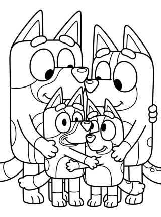 Desenho de Familia Heeler Reunida para colorir e imprimir grátis