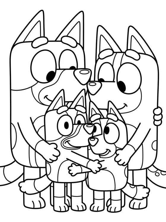 Desenho de Familia Heeler Reunida para colorir e imprimir grátis