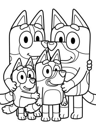 Desenho de Familia Heeler Reunida para colorir e imprimir grátis