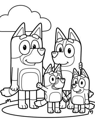 Desenho de Familia Heeler Reunida para colorir e imprimir grátis