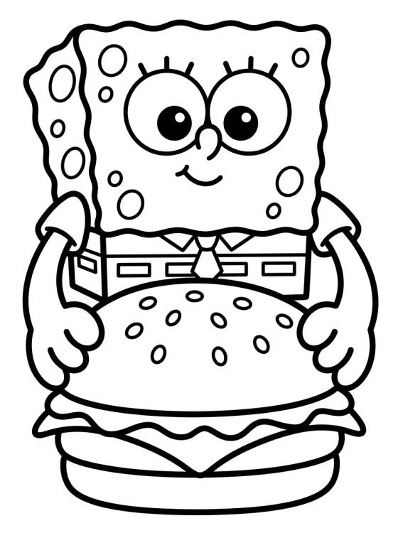 Desenho de Bob Esponja y la Cangreburguer para colorir e imprimir grátis