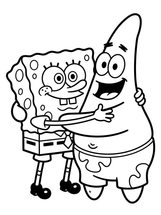 Desenho de Bob Esponja y Patricio Mejores Amigos para colorir e imprimir grátis
