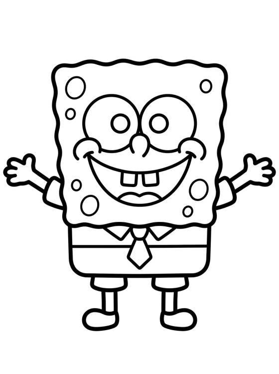 Desenho de Bob Esponja Tierno y Sonriente para colorir e imprimir grátis