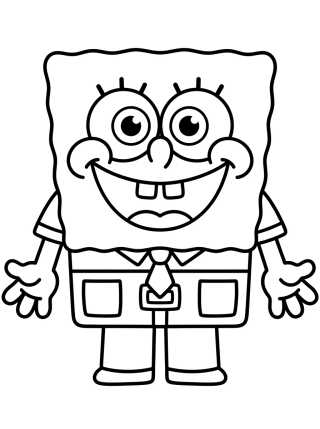 Desenho de Bob Esponja Sonriente y Kawaii para colorir e imprimir grátis