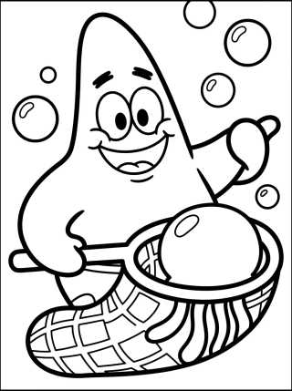 Desenho de Patricio Estrella y la Medusa para colorir e imprimir grátis