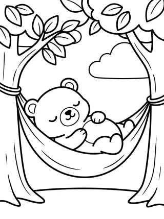 Desenho de Bobbie Durmiendo en la Hamaca para colorir e imprimir grátis