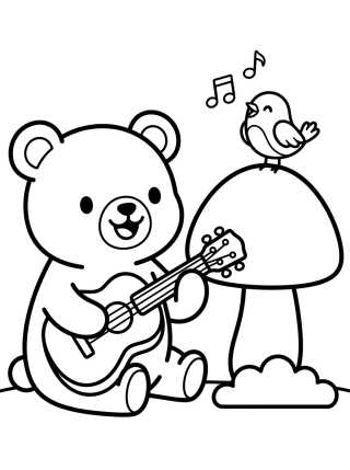 Desenho de Bobbie y el pajarito cantando para colorir e imprimir grátis