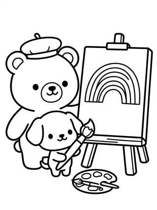 Desenho de Bobbie y el Perrito Pintando para colorir e imprimir grátis