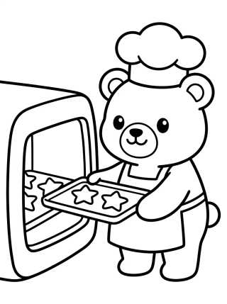 Desenho de Bobbie Horneando Galletas para colorir e imprimir grátis