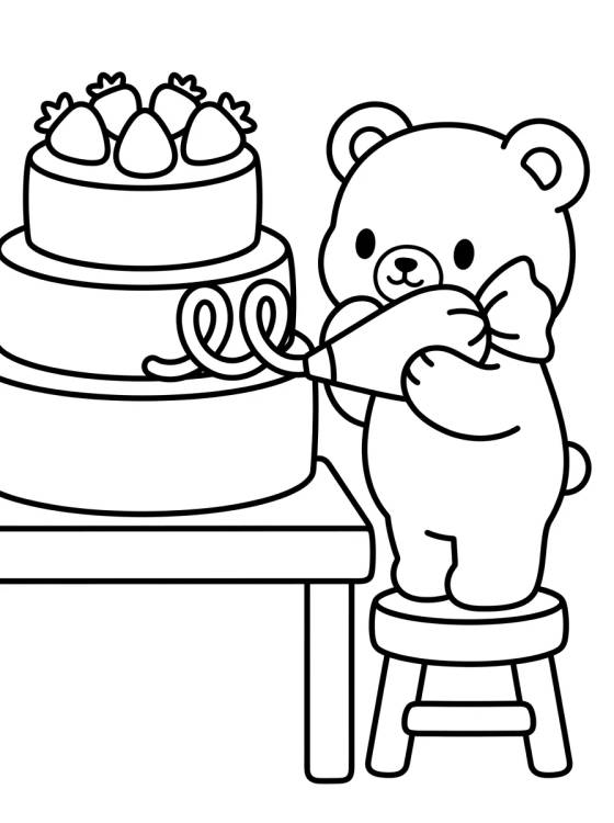Desenho de Bobbie Decorando un Pastel para colorir e imprimir grátis