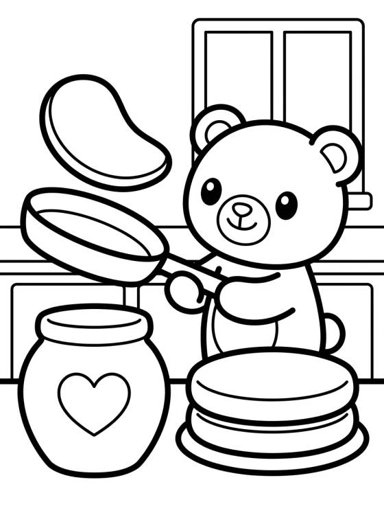 Desenho de Bobbie Preparando Panqueques para colorir e imprimir grátis
