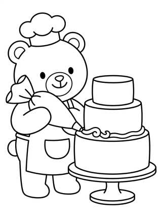 Desenho de Bobbie Decorando un Pastel de Cumpleaños para colorir e imprimir grátis