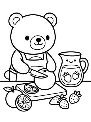 Desenho de Bobbie Preparando Jugo de Frutas para colorir e imprimir grátis