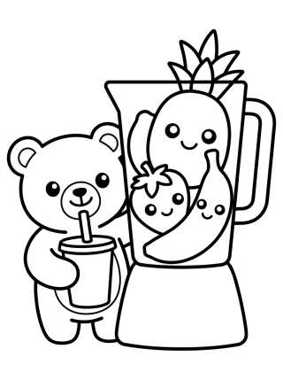 Desenho de Bobbie Preparando Jugo de Frutas para colorir e imprimir grátis