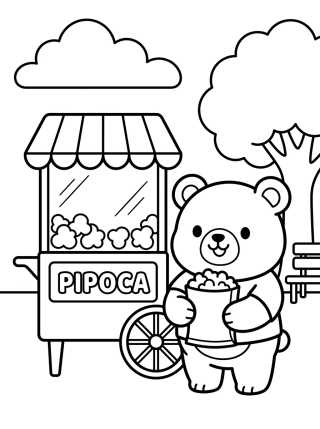 Desenho de Bobbie Comprando Palomitas en la Plaza para colorir e imprimir grátis